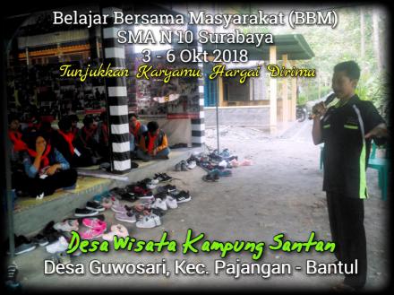Belajar Bersama Masyarakat (BBM) SMAN 10 Surabaya di Dewi Kamsa Santan Guwosari