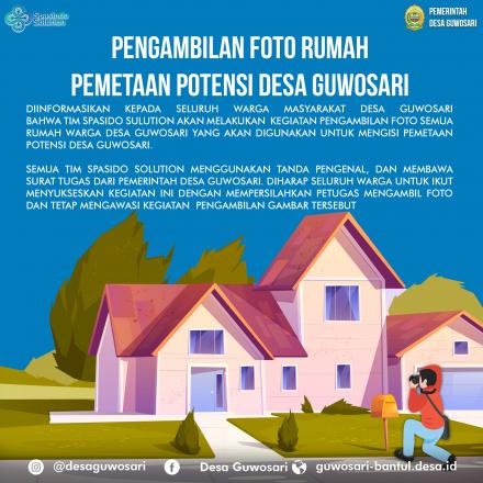 Pengambilan Foto Rumah Untuk Pemetaan Potensi Desa Guwosari