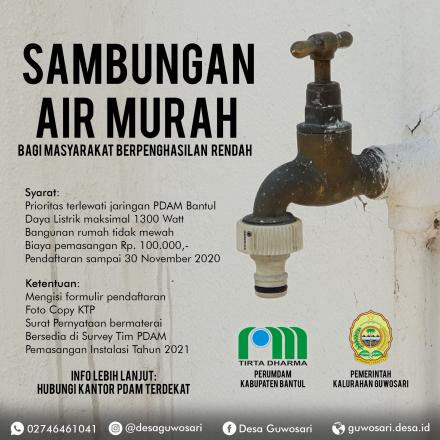 SAMBUNGAN AIR PDAM MURAH