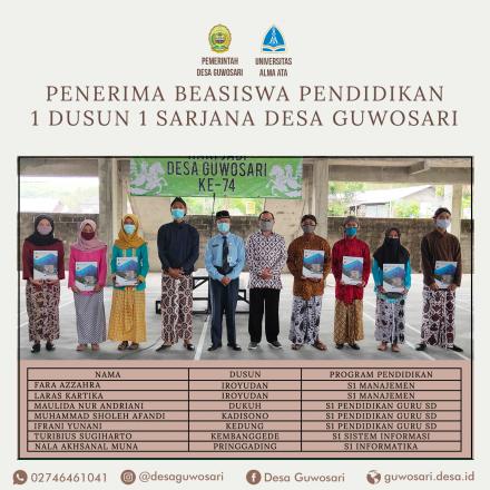MENYUSUL, 7 WARGA DESA GUWOSARI LOLOS BEASISWA 1 DUSUN 1 SARJANA DI UNIVERSITAS ALMA ATA
