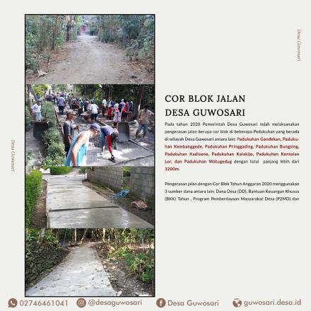 TAHUN 2020: 3000 METER JALAN DESA GUWOSARI DI COR BLOK
